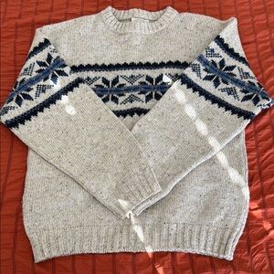 Vintage Cream and Blue Crewneck Sweater